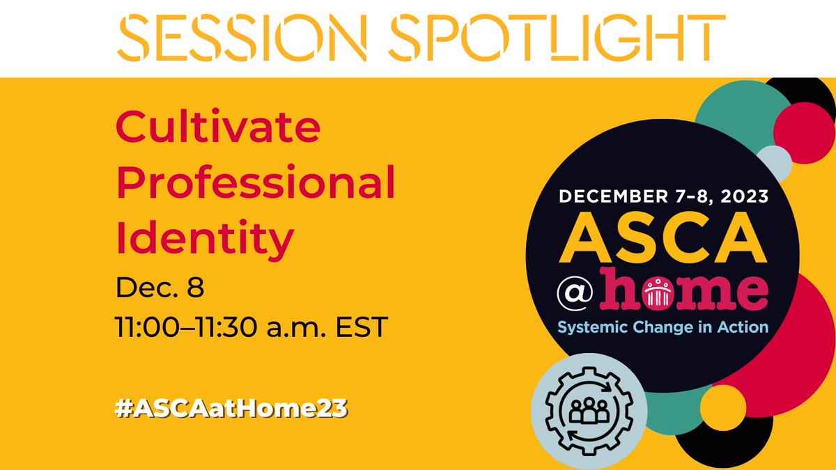 Session Spotlight for #ASCAatHome23: Cultivate Professional Identity. Learn about the importance of a strong professional identity for school counselors and practical tips for overcoming barriers when engaging in advocacy. Presented by Brianna Patterson. bit.ly/3N1oabW