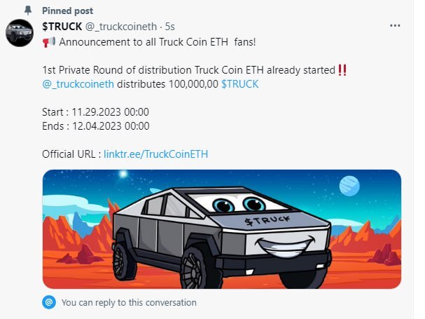 fla1269's tweet photo. Great project man!$TRUCK 👍🚀🚀 https://t.co/1XglE9nLWf https://t.co/XHvAxtOblA