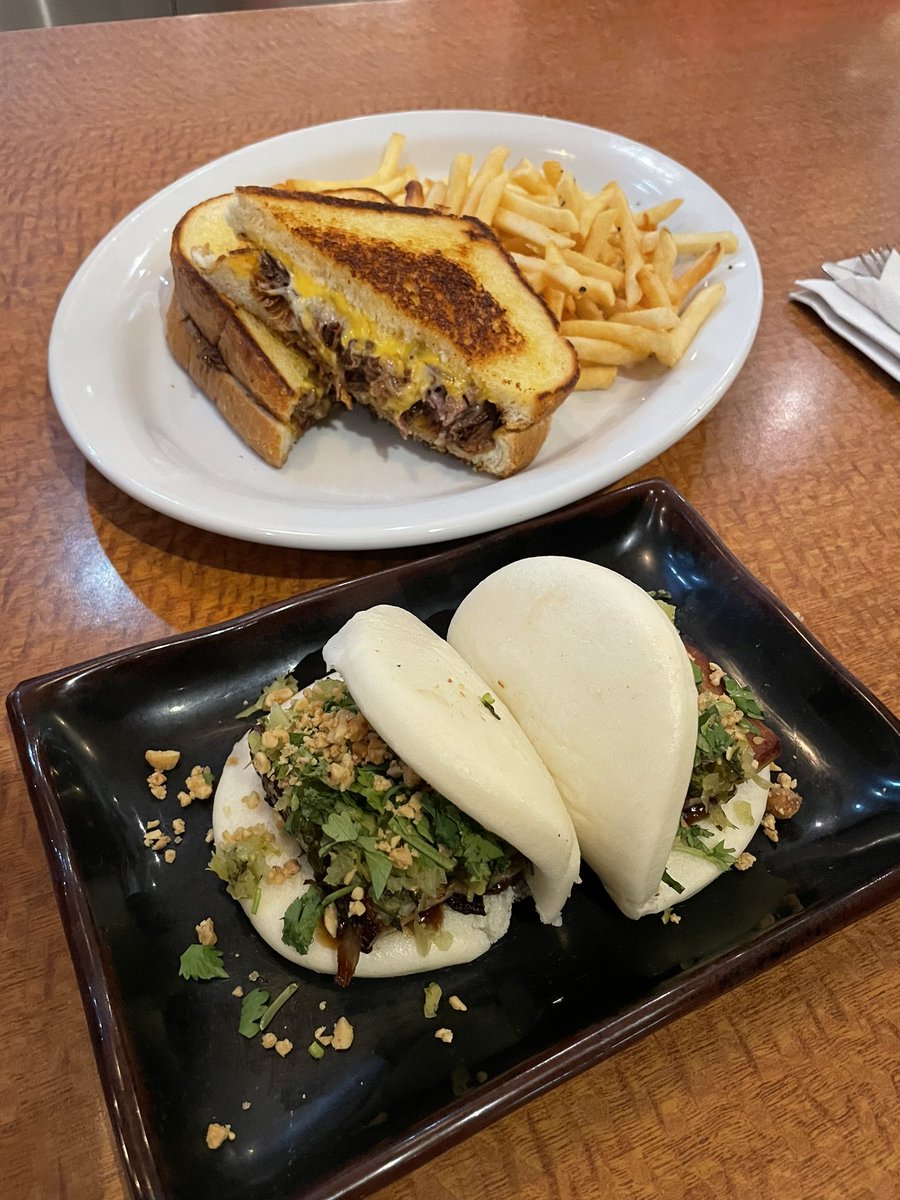 Well @SteveYeagerNV  and <a href="/sbilbray/">Shannon Bilbray-Axelrod</a>, after the post this morning I took my son to lunch <a href="/FatChoyLV/">Fat Choy</a>.  Short Rib Grilled Cheese with a Pork Belly Bao appetizer.  So good.  Friendly Staff.