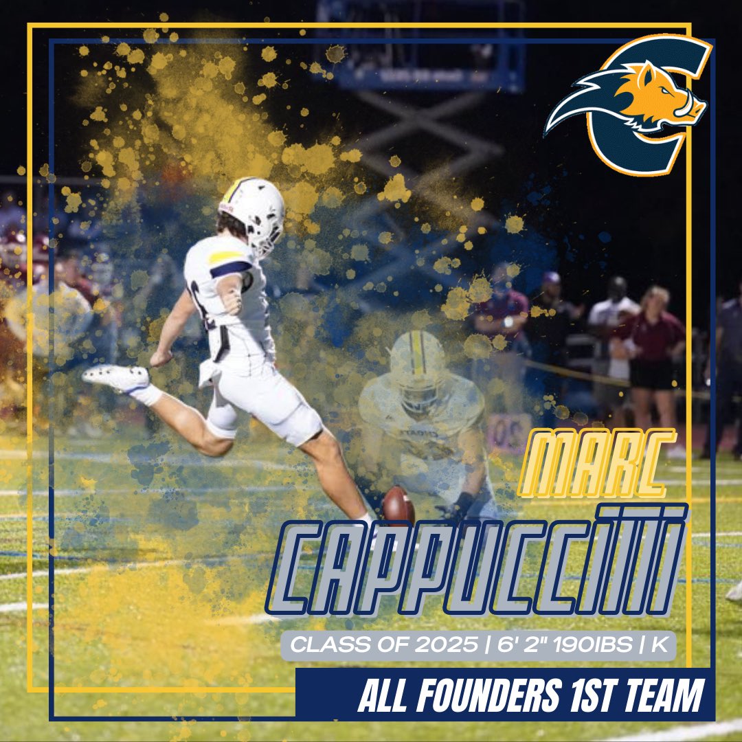 Congratulations to our wild boars on the All-Founders 1st Team special teams! #crankit #choatefootball #gochoate