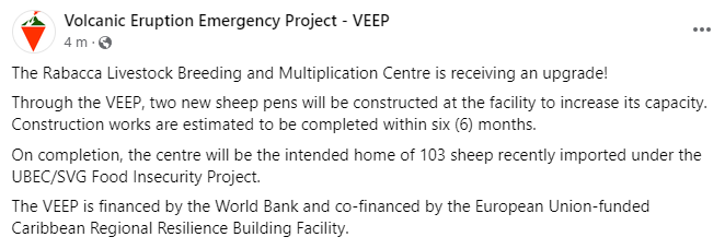 veepSVG's tweet photo. The Rabacca Livestock Breeding and Multiplication Centre is receiving an upgrade - financed through the World Bank funded Volcanic Eruption Emergency Project! https://t.co/U50fAD1zvB