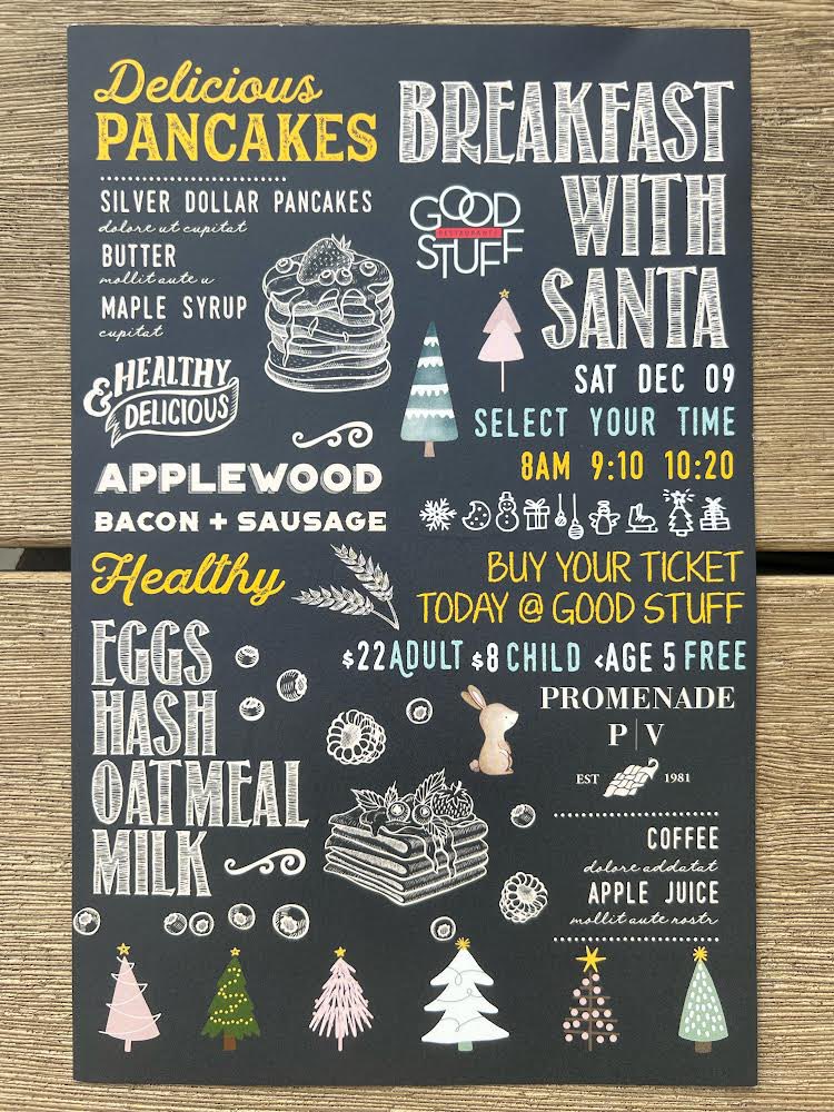 It’s that time of year🎄 Breakfast with Mrs.Claus! 🎅🥞 Tickets can be purchased at Palos Verdes Good Stuff. 

Sat | December 9th, 2023 
Times available: 8AM | 9:10AM | 10:20AM

Happy Holidays! 🎄🙌

#eatgoodstuff #southbaylocal #laeats #ChristmasFestivities #SouthBaySanta