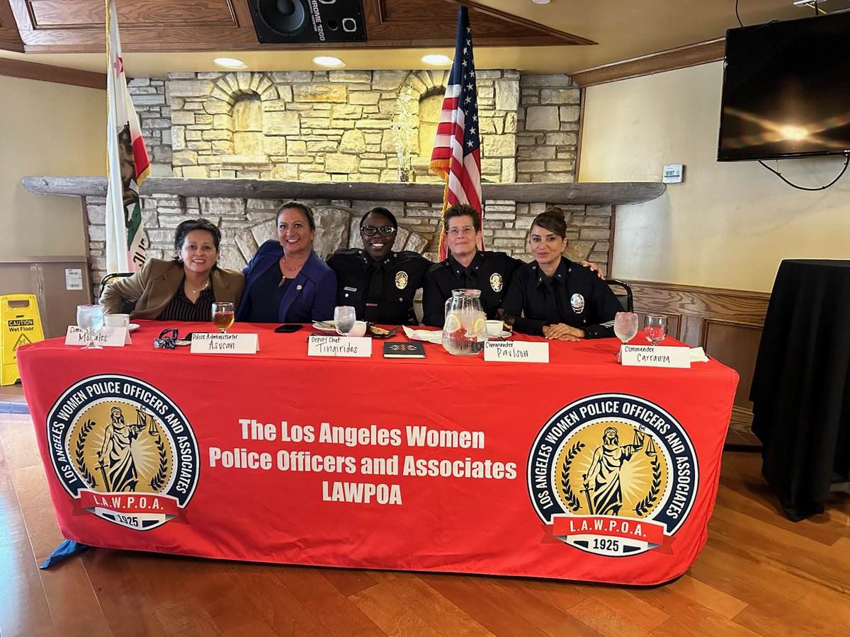 LAPD Leadership Panel - Deputy Chief Emada Tingirides, along with Commanders Shannon Paulson, Lillian Carranza, Elaine Morales, and Police Administrator Elena Asucan, shared valuable insights in a dynamic session for LAPD Officers. #Leadership #LAPD #LawEnforcement