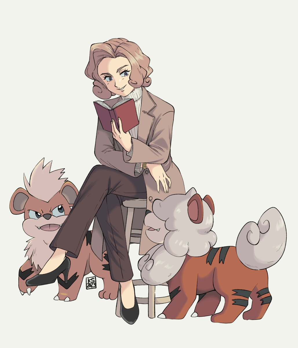 Modern/casual style palina with her growlithe 🐶 #ポケモンイラスト #ポケモンLEGENDS