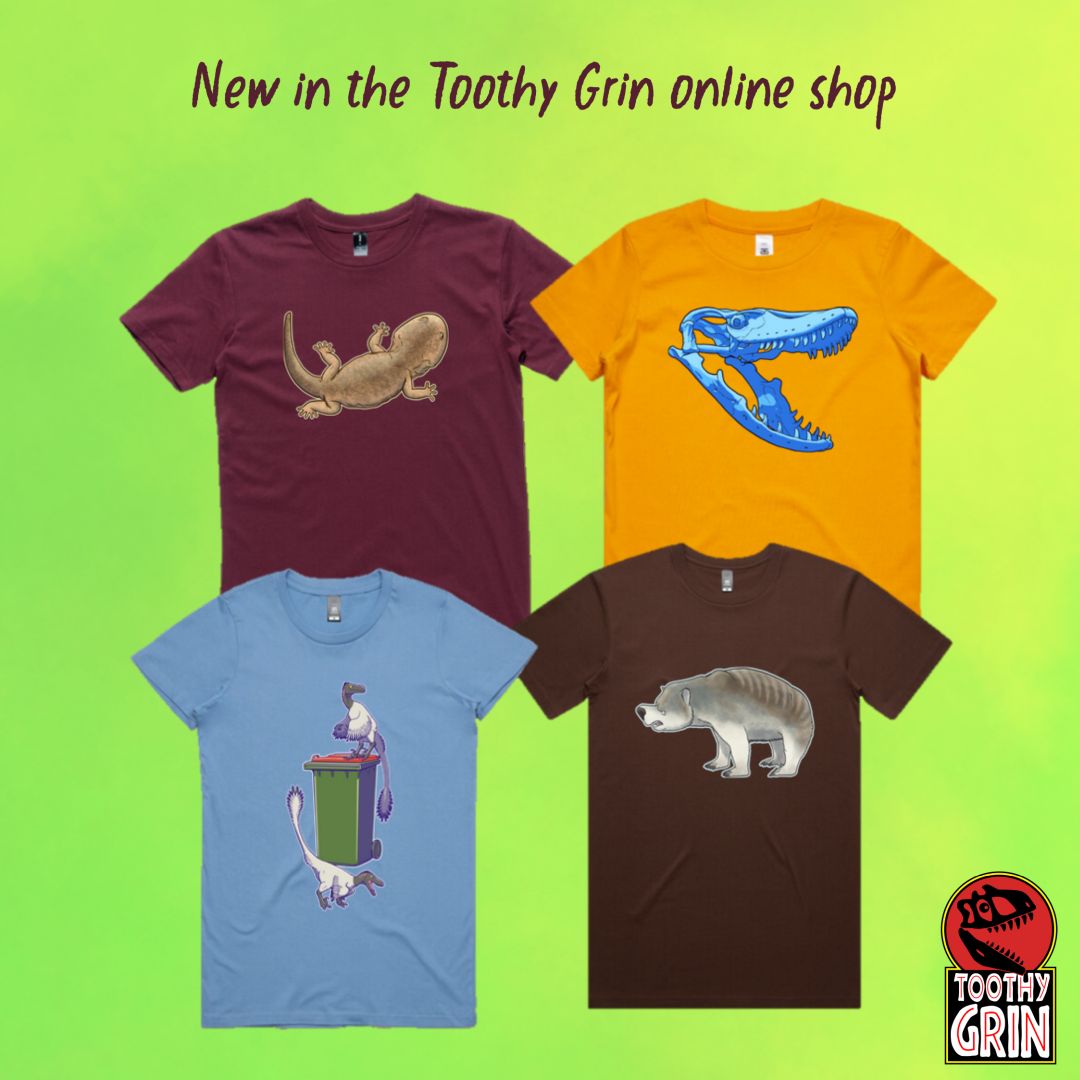 Siderops, Varanus priscus, Zygomaturus and Velociraptor have landed in the Toothy Grin online shop!