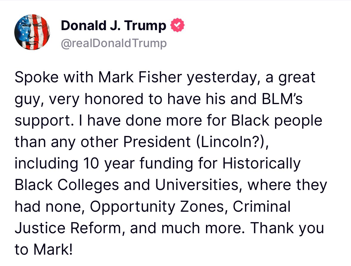 BLM praising Donald Trump — and Trump celebrating it — makes perfect sense.

When BLM was burning down cities and assaulting police officers in cities across this country, Trump did nothing but sit in the White House tweeting “LAW &amp; ORDER!”

We did it differently in Florida. I