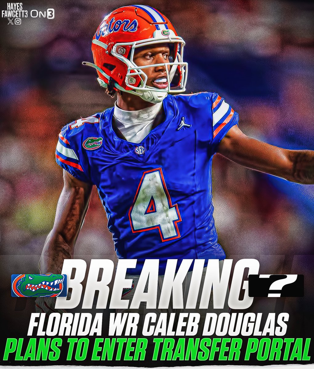 Hayesfawcett3's tweet image. BREAKING: Florida WR Caleb Douglas plans to enter the Transfer Portal, he tells @on3sports

The 6’3 203 WR will have 2 years of eligibility remaining 

In his two years at UF, Douglas totaled 21 receptions for 308 yards &amp;amp; 3 TDs

on3.com/college/florid…