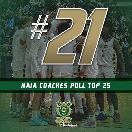 Battlin’ Bears Men’s Basketball moved up in the NAIA Coaches Poll! Now standing at #21! Keep up the hard work! Go Battlin’ Bears!!🐻