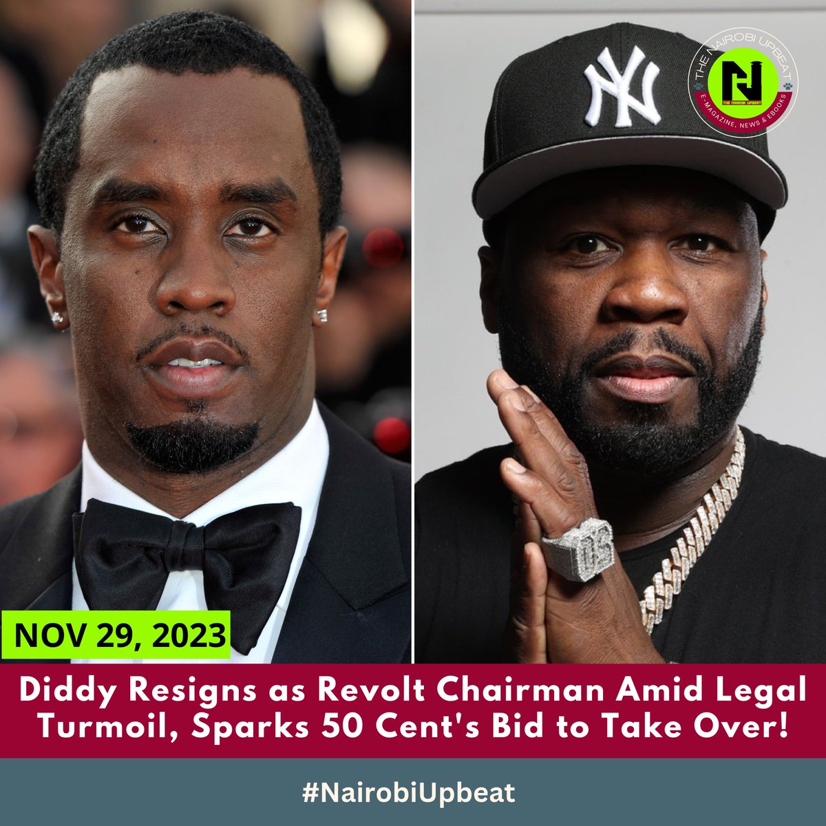 #UpbeatXtra: Diddy's Shocking Move: Temporarily Resigns as Revolt Chairman Amid Legal Turmoil, Sparks 50 Cent's Bid to Take Over!

In the midst of legal challenges, Diddy announces a temporary resignation as Chairman at Revolt to ensure his private life's accusations don't impact