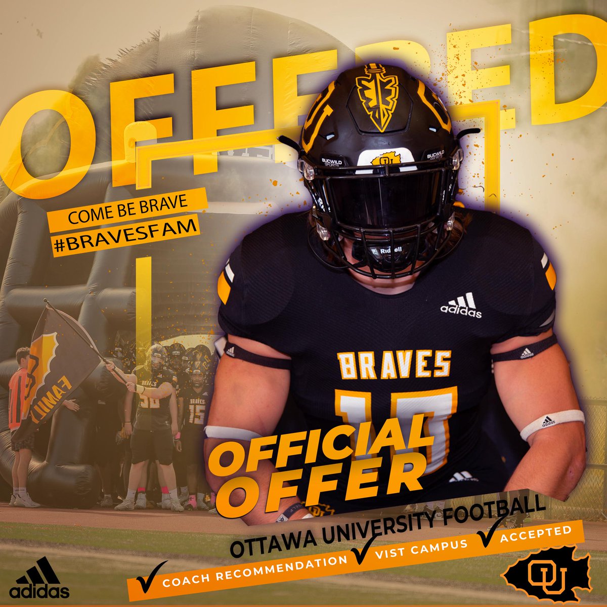 After talking with D-Line Coach @cole_greenwood5, I am honored to have received an offer from Ottawa University to pursue my studies while playing football for him and Head Coach @CoachNateOishi with @OttawaBravesFB. #AGTG @LSWTitanFB @coachWillieHorn @thelimboparks @JPugsOLA…