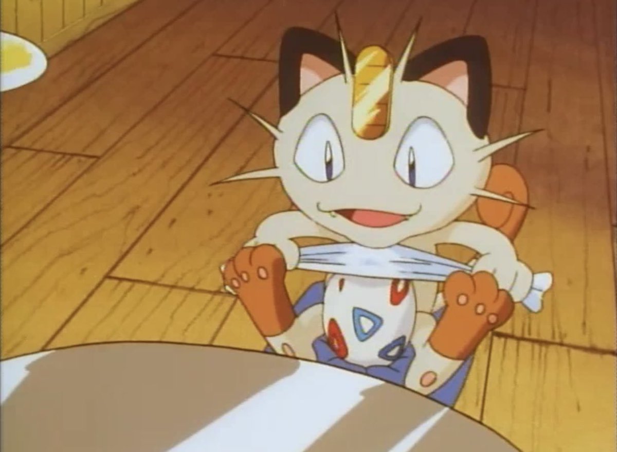 PkmnShitpost's tweet photo. meowth taking care of the togepi egg https://t.co/GUfZsKsHBG