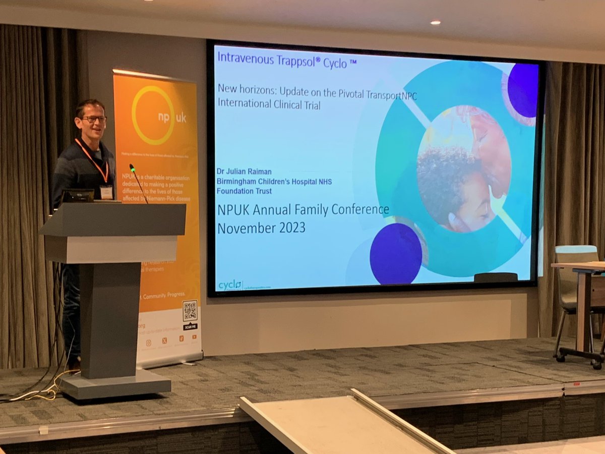 Cyclodexpert's tweet photo. We would like to thank Dr. Julian Raiman of the Birmingham Women's and Children’s Hospital NHS Foundation Trust for presenting at this year’s @NiemannPickUK Annual Family Conference & Interactive Workshop.
$CYTH #NPC1 #NiemannPickUK #NPUK https://t.co/eOrI0KxvOk