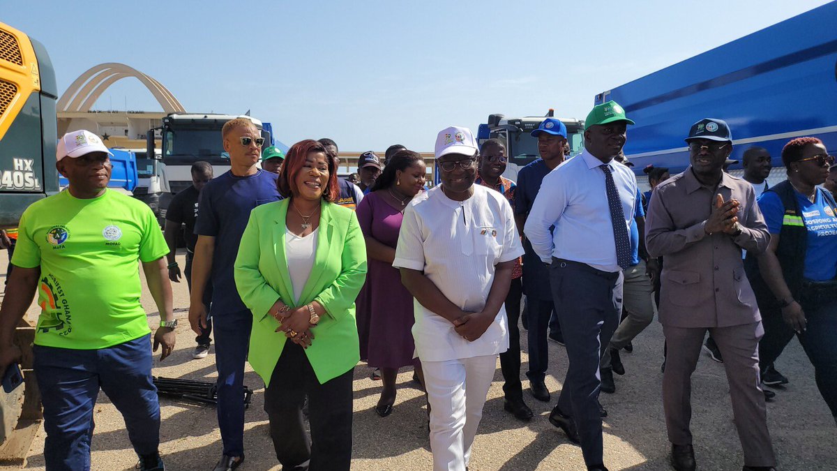 KwameJudah's tweet photo. Agriculture meets ambition at 🌾 Day 2 brings together the Minister of Agriculture, Minister of Finance, and the dynamic minds behind @thejospongroup. 🚜 Explore the cutting-edge Mechanization Equipment driving us towards a sustainable and secure food future! 🌍#FarmersDay2023 https://t.co/LjBoUTYntw