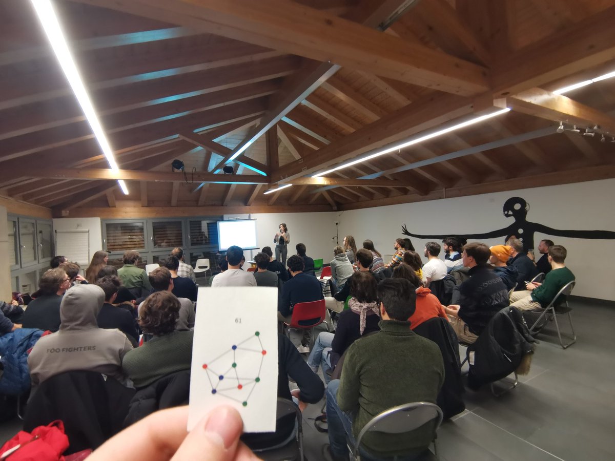 Antonio Longa (@antoniolonga94) on Twitter photo Trento LOG meetup
Social event +LOG game
Talk by @_giuliacencetti: "what is network science?"
Log game: you are given a graph, you have to find the other person with the corresponding isomorphic graph.
<a href="/LogConference/">Learning on Graphs Conference 2025</a> <a href="/steveazzolin/">Steve Azzolin</a> <a href="/luca_msl/">Massimiliano Luca</a> <a href="/franciferrini_/">Francesco Ferrini</a> <a href="/gabriele_santin/">Gabriele Santin</a> Trento LOG meetup
Social event +LOG game
Talk by @_giuliacencetti: "what is network science?"
Log game: you are given a graph, you have to find the other person with the corresponding isomorphic graph.
<a href="/LogConference/">Learning on Graphs Conference 2025</a> <a href="/steveazzolin/">Steve Azzolin</a> <a href="/luca_msl/">Massimiliano Luca</a> <a href="/franciferrini_/">Francesco Ferrini</a> <a href="/gabriele_santin/">Gabriele Santin</a>