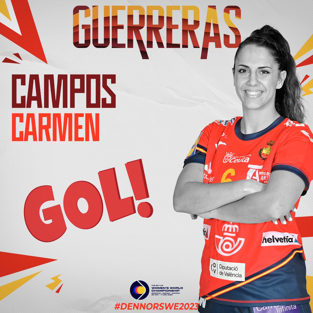 🏆 Campeonato del Mundo 2023
📌 Jornada 1 - Preliminary Round
⏱️ 56' 
🆚 España 🇪🇸 32:16 🇰🇿 Kazajistán
🏟 Arena Nord
📺 <a href="/teledeporte/">Teledeporte</a>

🖊️ <a href="/Carmencc9/">Carmen Campos</a> penetra con potencia y anota, balón al palo largo. 

#⃣ #Guerreras #DENNORSWE2023