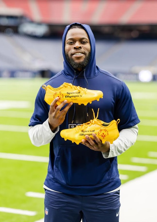 A big thank you to @DGO23_  for supporting our Special Olympics Texas athletes in #MyCauseMyCleats @houstontexans  In 2016, the NFL launched this initiative. It allows players to display on their cleats, for one game per season, causes that are important to them.