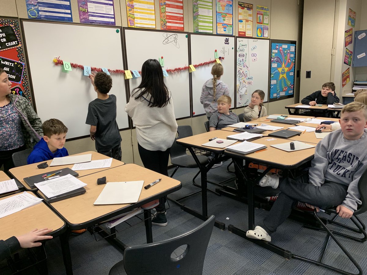 LeeBurnsworth's tweet photo. Today we used clothesline math to review equivalent fractions and comparing fractions! ⁦@TeamNSIS⁩ ⁦@DrTaranto⁩⁦@MrsAKelemen⁩ ⁦ https://t.co/dNj1H8Offh