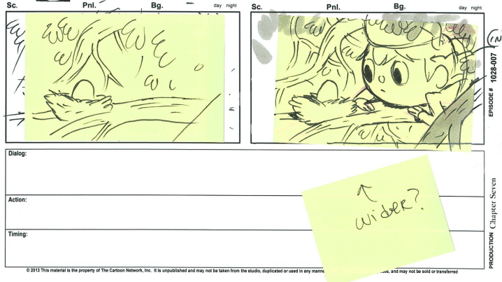 i found a huge dump of storyboard resources and i cant stop looking at these Over The Garden Wall ones (the artist isnt listed), and man. I wish storyboards were still done like this