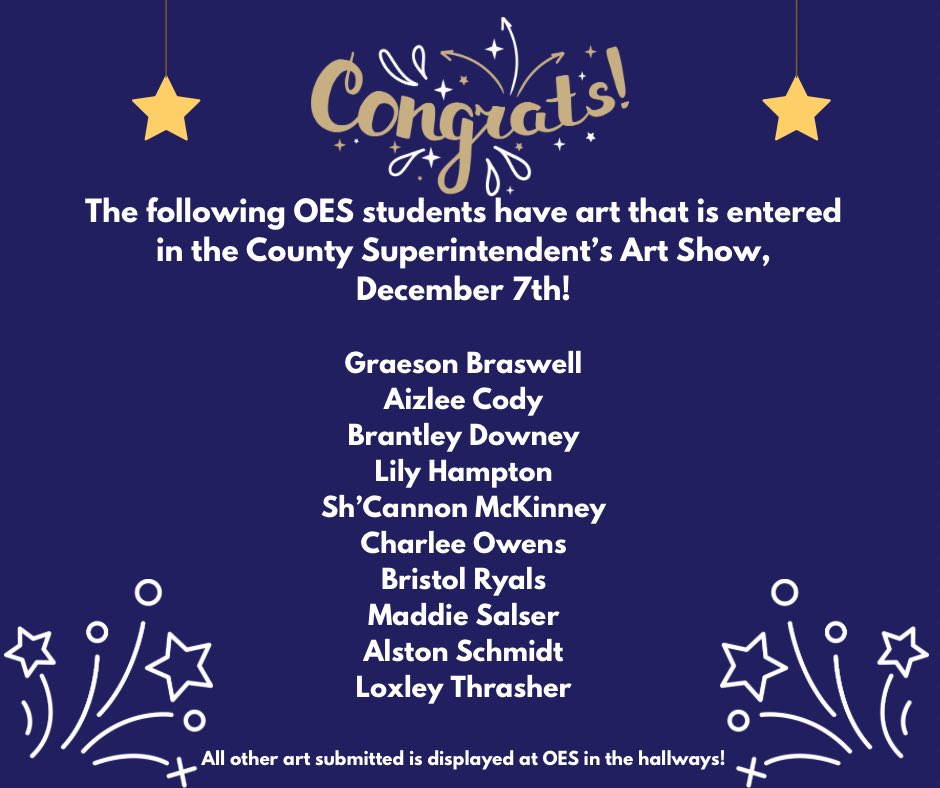library_OESSCC's tweet photo. 🎨Congratulations to our OES Art Contest Participants! 🎨 @sccboe @Burns_StClair https://t.co/rcop29QLGM