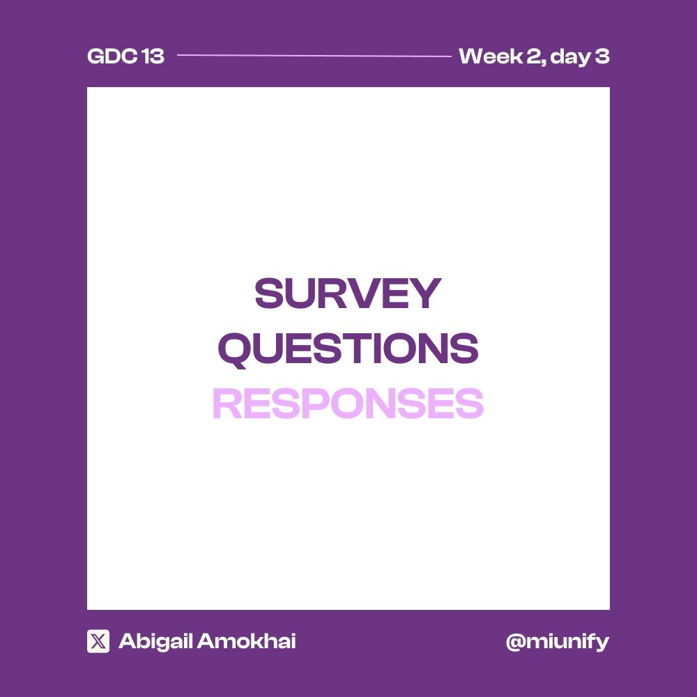 PurpleAbbie_'s tweet photo. Ta-da!!!π It's day 3 of design challenge with @Miunify . Today, I carried out the research survey using the questions I posted on the previous day's challenge.for the HealthMate+ app.
Here are some replies from the research
#miunify #miunifygdc13 #gdc13UIUX #miunifygdc #gdc13 https://t.co/O0Vcp6Fevn