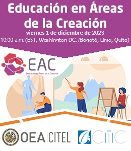 CITIC_EC's tweet image. Cordial invitación a nuestro webinar para todas las personas interesadas en la Educación en Áreas de la Creación EAC.  Inscripción: citic.org.ec/inscripcion-a-…