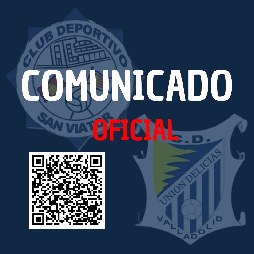 ¡¡ COMUNICADO OFICIAL !! 

Juanjo y Javi dejan la presidencia del Unión Delicias y del San Viator por decisión propia.

¡¡ Gracias por todos estos años !!

Escaneando el código QR veréis el comunicado oficial. 

¡¡ Os presentamos la lista de la nueva directiva !! 

Vamos UNIÓN !!