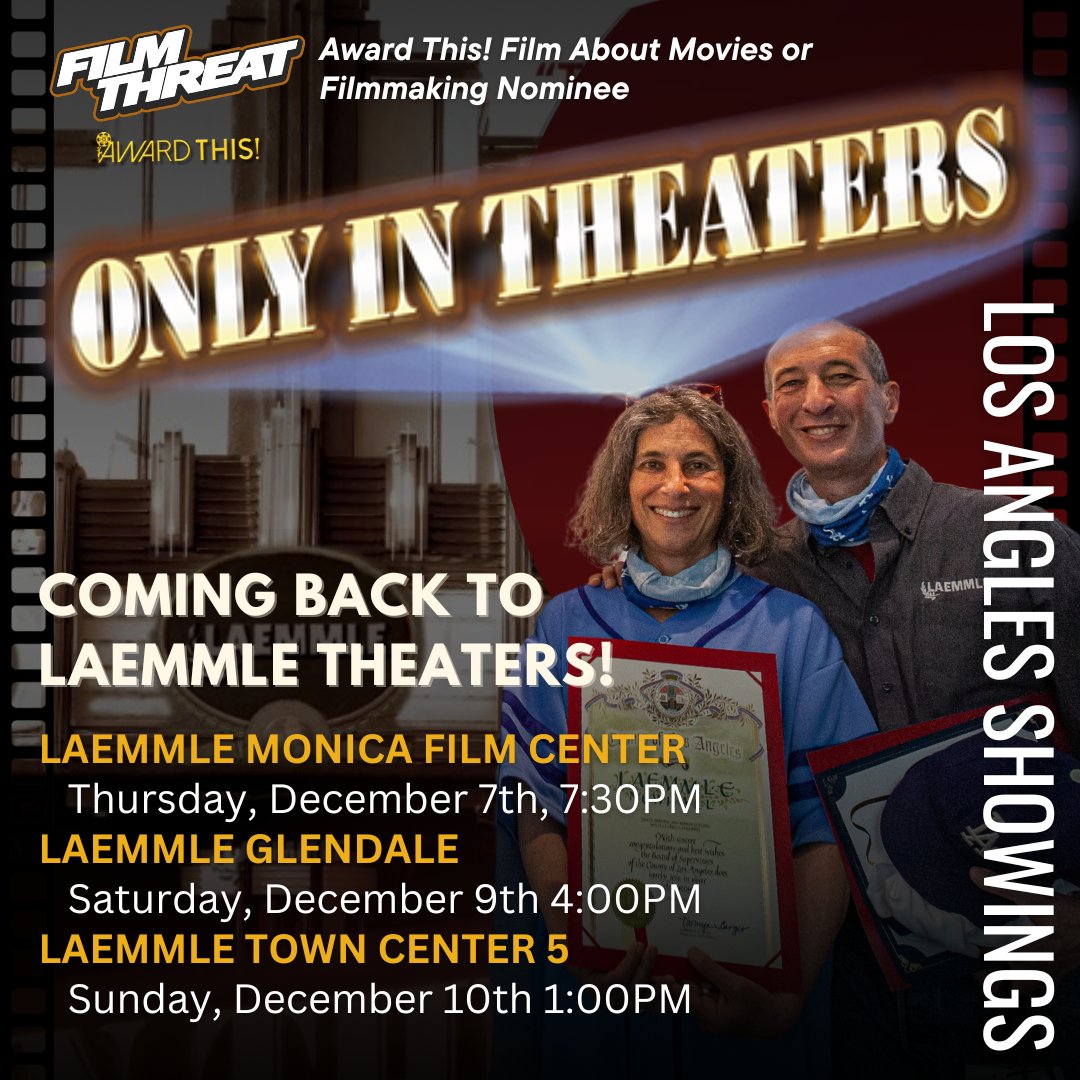 Los Angeles! There will be special screenings of Only in Theaters at select @laemmle next week! Get your tickets today at laemmle.com/film/only-thea… #movienight #LosAngeles #LaemmleTheaters