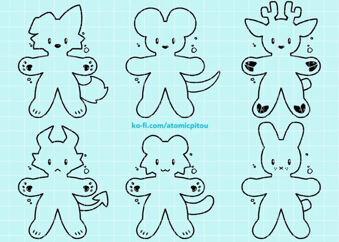 gingerbread sona base is now available!!
colour in your own character, with several mix and match heads, tails, and other features 🍪

see for more info below 💙 