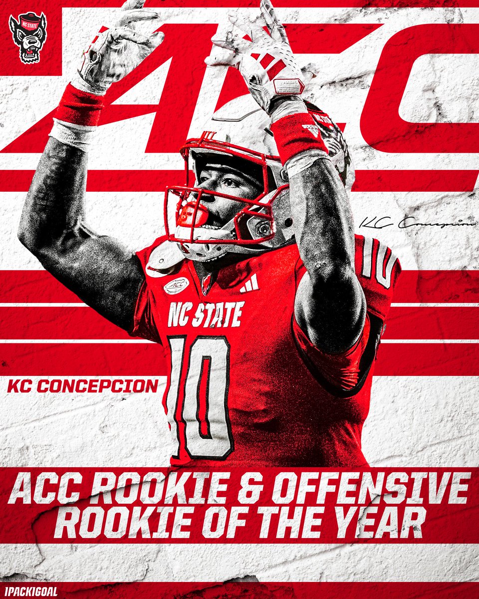 PackFootball's tweet photo. An unstoppable offensive force!

KC Concepcion is your 2023 Rookie &amp; Offensive Rookie of the Year.

#1Pack1Goal https://t.co/43I5gWRz74