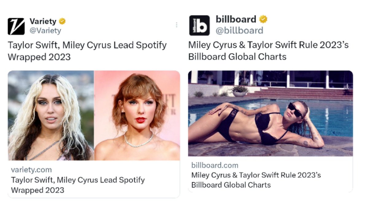 NoticiasSmilers's tweet photo. Taylor Swift &amp; Miley Cyrus definitivamente adueñandose de este año 2023. https://t.co/GVMir7s8tW