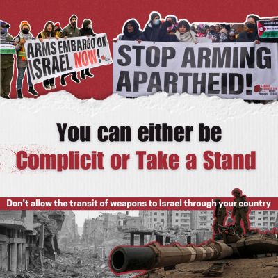 BDSmovement's tweet photo. Disrupt the transit of weapons to Israel through your country!

Israel's #GazaGenocide is carried out with Western weapons often passing through transit states such as Belgium, Cyprus, Germany, Greece, Ireland, Italy, the Netherlands, Portugal and Spain. https://t.co/JFTbaO345O