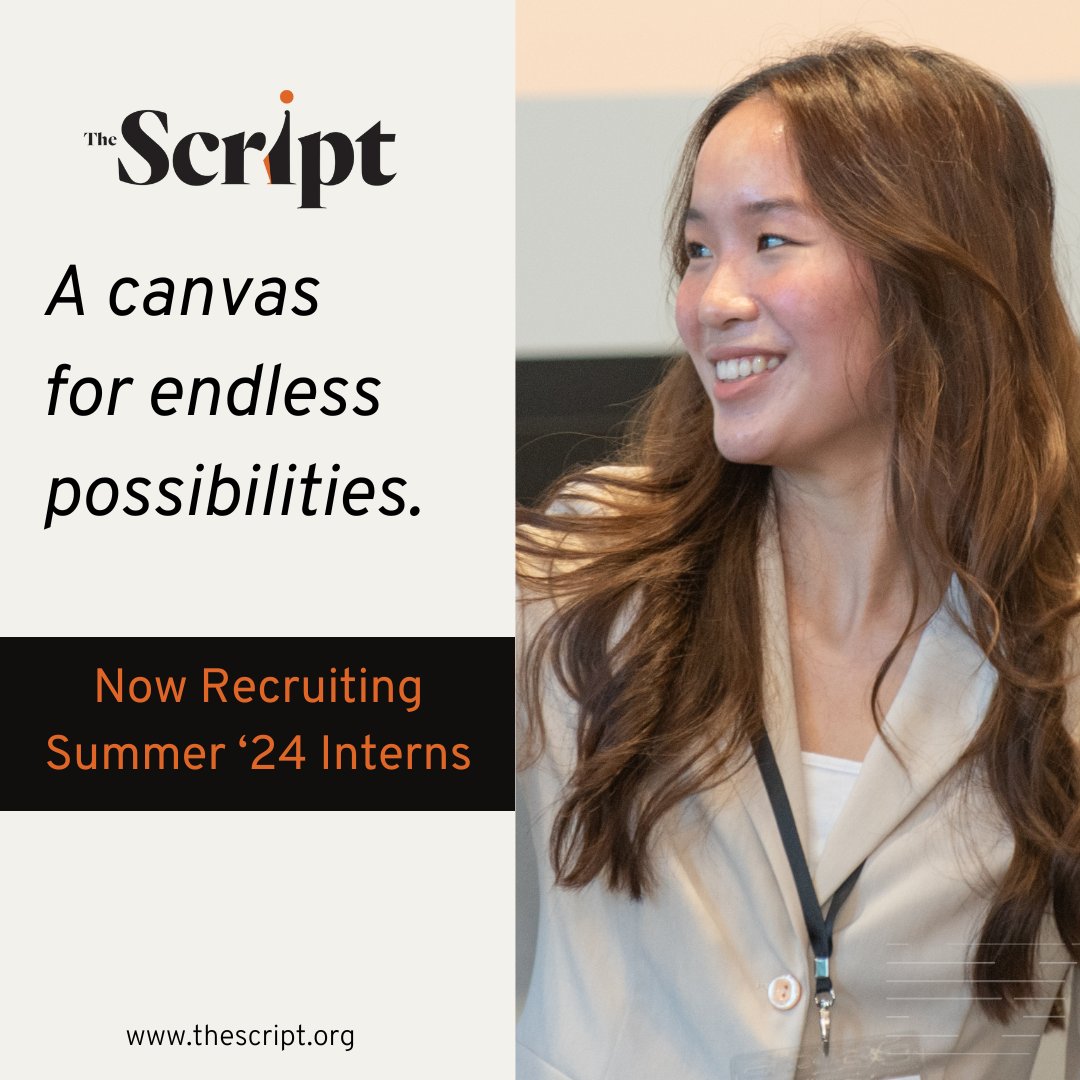 Apply for summer internships before the January 16th deadline! Application for The Script Internship program for summer 2024 is rolling and now actively accepting applicants to intern at TOP companies!🙌🏼

We're looking forward to receiving your applications!
#Oregon #Portland