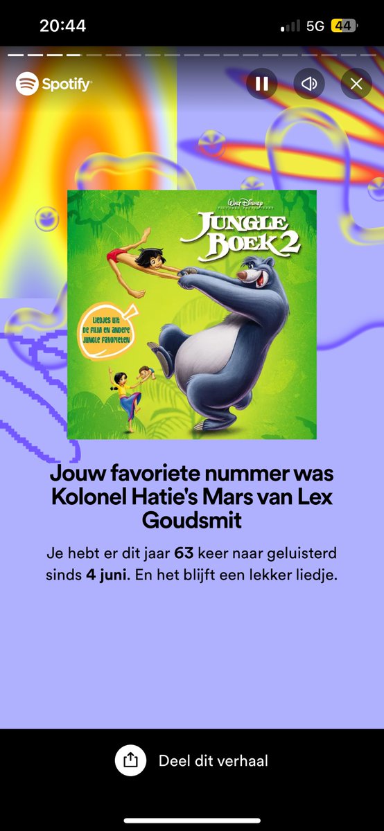Guess it’s time for a seperate kids account. And no, it does not stay a “lekker liedje” Spotify. #SpotifyWrapped