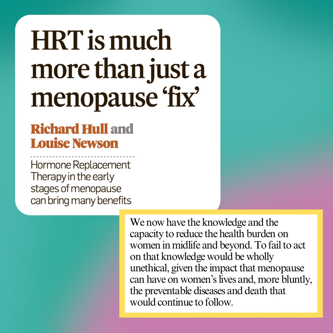 This is the last two sentences from an article I wrote with Dr Richard Hull who is a Lecturer in Philosophy at the National University of Ireland. He has spoken about “gendered ageism” for many women when it comes to receiving evidence based menopause care and treatment. 

While