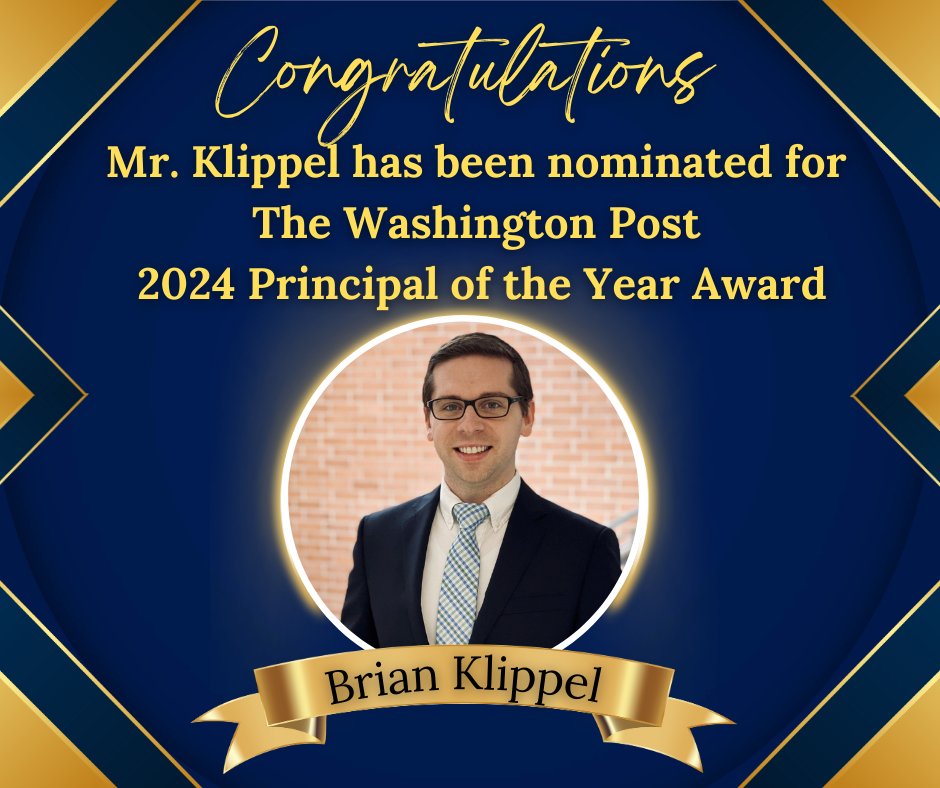 Please join us in congratulating Mr. Klippel for being nominated for The Washington Post 2024 Principal of the Year Award!

More information about this award can be found here: lcps.org/Page/247441.  The winner will be announced in March 2024.

<a href="/GoshenPostES/">Goshen Post ES</a>
