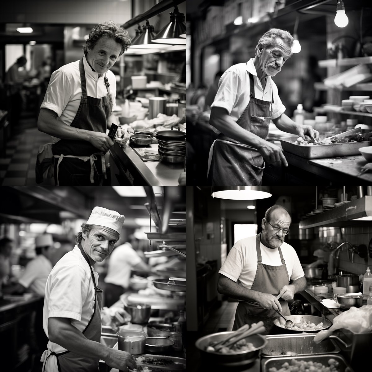 vincentbeduart's tweet photo. #midjourney finalement j'ai casé dans le livre #frenchcook appelé "Petit précis de prompts essentiels", les photos en noir et blanc. Comme c'est gratuit... Le mot "French cook" est remplacé par [*] dans le livre et dans le Alt. https://t.co/V9icYjuHdi