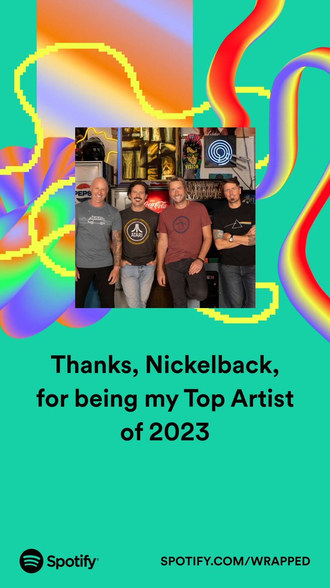 amy_clz's tweet photo. Giving thanks to Nickelback for all the music. This year I couldn’t stop listening to San Quentin. #SpotifyWrapped 
https://t.co/z1sevKx4dd https://t.co/YzfwchodAy