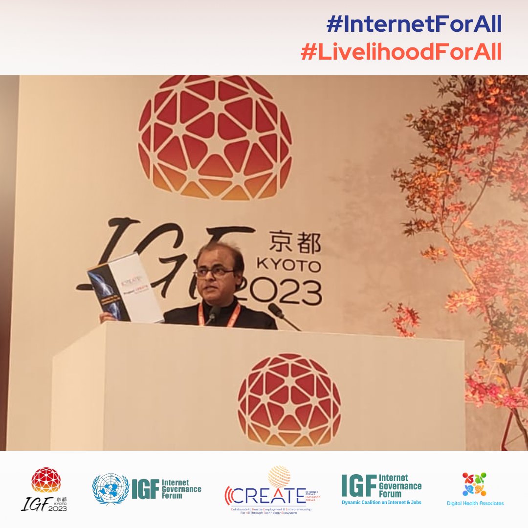 _Project_Create's tweet photo. The Framework of #ProjectCREATE was launched by Dr.@RajendraGupta, Founder, Project CREATE during the #IGF Main Session at the Annual Meeting of @UN's #IGF2023.

Access Report: https://t.co/4GN98VNAHT

Let's leverage #Technology for #Job creation!

#Tech4All #Job4All https://t.co/7mKDO0JSz3