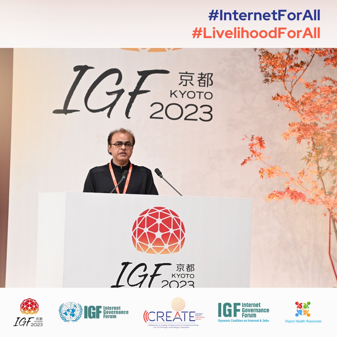 _Project_Create's tweet photo. The Framework of #ProjectCREATE was launched by Dr.@RajendraGupta, Founder, Project CREATE during the #IGF Main Session at the Annual Meeting of @UN's #IGF2023.

Access Report: https://t.co/4GN98VNAHT

Let's leverage #Technology for #Job creation!

#Tech4All #Job4All https://t.co/7mKDO0JSz3