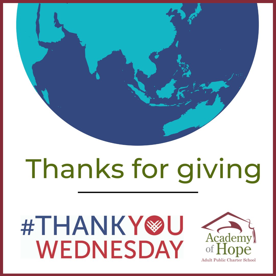 We are grateful for your generous support this #GivingTuesday. Your support directly helps adult learners pursue their goals without barriers hindering them from graduation. If you haven’t joined the Keep it 100 Society yet, there’s still time left! givehope.aohdc.org/give/543040/#!…