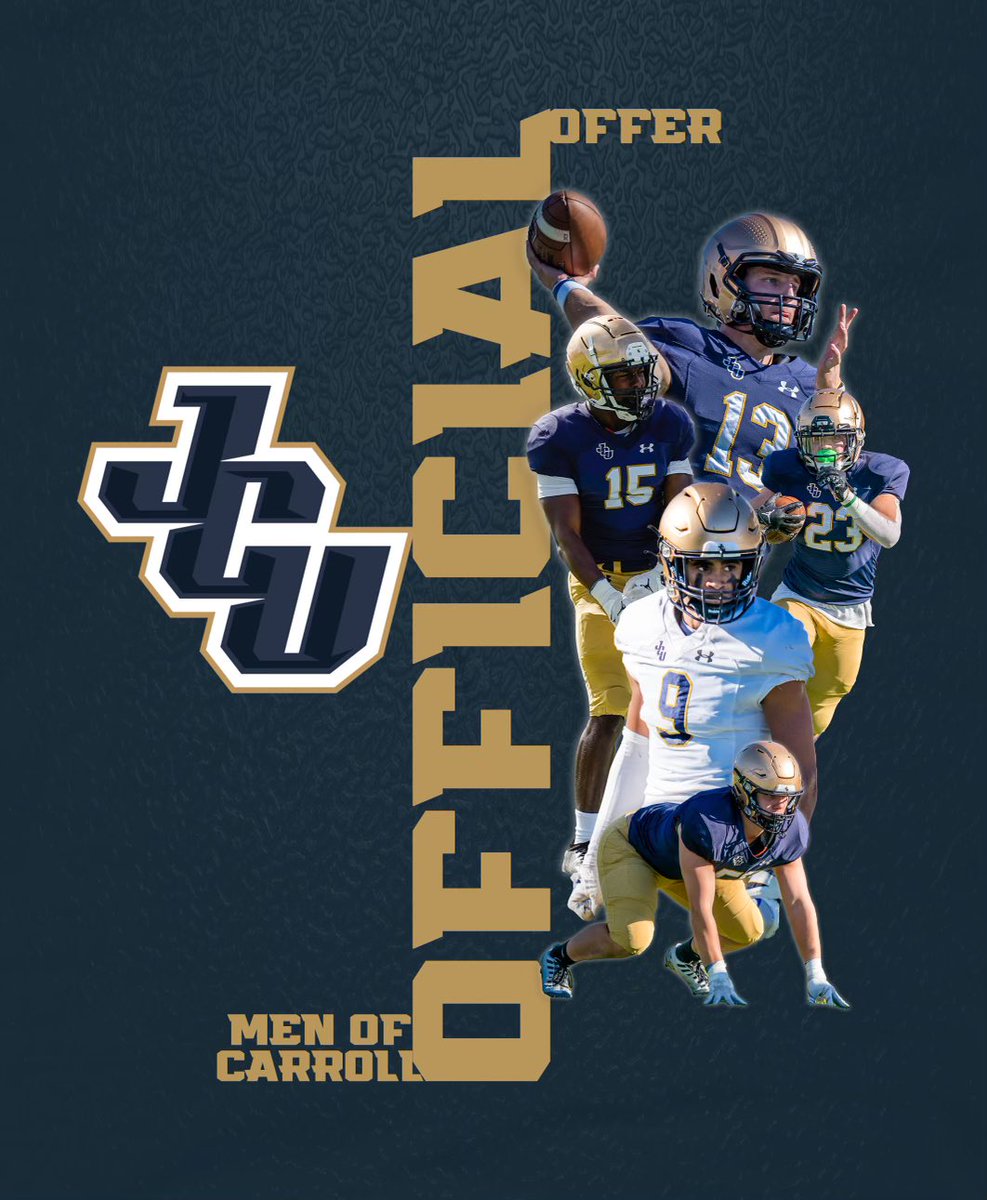 Marques___10's tweet photo. WORDS CAN’T EVEN EXPLAIN🙏🏾

BLESSED TO RECEIVE AN OFFICIAL OFFER FROM @JCUFootball THANK YOU COACH @MacAustin_ AND @Coach_Bates24 ALSO @OHSrecruits https://t.co/X6vyeoJfPs