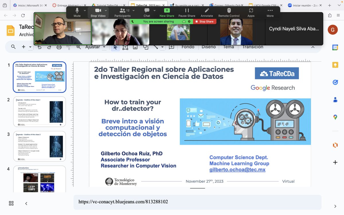 This week I gave a two-session tutorial for TeReCDA... Mostly students from Peru 🇵🇪 and Ecuador 🇪🇨... It was a nice experience and happily one of the organizers is from the <a href="/ViBot_News/">VIBOT</a> family  (<a href="/eduard127/">Eduardo Tusa</a> ).... The world is quite small indeed! Thanks to <a href="/nineil/">Nils Murrugarra</a> and co for the