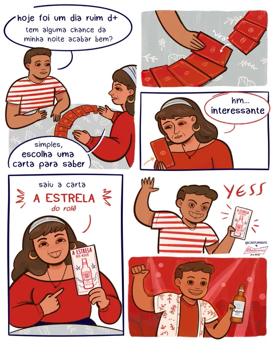 Escolha uma carta para saber como será a sua semana #QualquerDiaéDia @budweiser_br #publicidade 