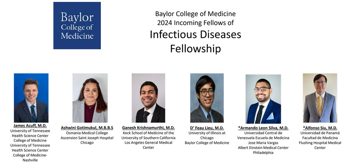 Prathit Kulkarni, MD (@prathitkulkarni) on Twitter photo We are very excited to welcome 6 new ID fellows to <a href="/BCMDeptMedicine/">BCM Department of Medicine</a> <a href="/BCMIDFellowship/">BCM ID Fellowship</a> !!!
@MelanieGoebelMD @JesalShahMD <a href="/TeenaXuMD/">Teena</a> <a href="/RizwanSohailMD/">M. Rizwan Sohail, MD</a> <a href="/MysorekarLab/">Dr. Indira Mysorekar</a> <a href="/Rojelio/">Rojelio Mejia, MD</a> <a href="/EvaClarkMD/">Eva Clark</a> <a href="/EvaAmenta/">Eva Amenta</a> <a href="/JillWeather/">Jill Weatherhead, MD, PhD</a> <a href="/bwtrautner/">Barbara Trautner</a> <a href="/MayarAlmohajer/">Mayar Al Mohajer, MD MPH MBA</a> <a href="/POkhuysen/">Pablo Okhuysen</a> <a href="/HarrysTorres01/">Harrys Torres</a> <a href="/eduardo_yepezg/">Eduardo Yepez Guevara</a> We are very excited to welcome 6 new ID fellows to <a href="/BCMDeptMedicine/">BCM Department of Medicine</a> <a href="/BCMIDFellowship/">BCM ID Fellowship</a> !!!
@MelanieGoebelMD @JesalShahMD <a href="/TeenaXuMD/">Teena</a> <a href="/RizwanSohailMD/">M. Rizwan Sohail, MD</a> <a href="/MysorekarLab/">Dr. Indira Mysorekar</a> <a href="/Rojelio/">Rojelio Mejia, MD</a> <a href="/EvaClarkMD/">Eva Clark</a> <a href="/EvaAmenta/">Eva Amenta</a> <a href="/JillWeather/">Jill Weatherhead, MD, PhD</a> <a href="/bwtrautner/">Barbara Trautner</a> <a href="/MayarAlmohajer/">Mayar Al Mohajer, MD MPH MBA</a> <a href="/POkhuysen/">Pablo Okhuysen</a> <a href="/HarrysTorres01/">Harrys Torres</a> <a href="/eduardo_yepezg/">Eduardo Yepez Guevara</a>