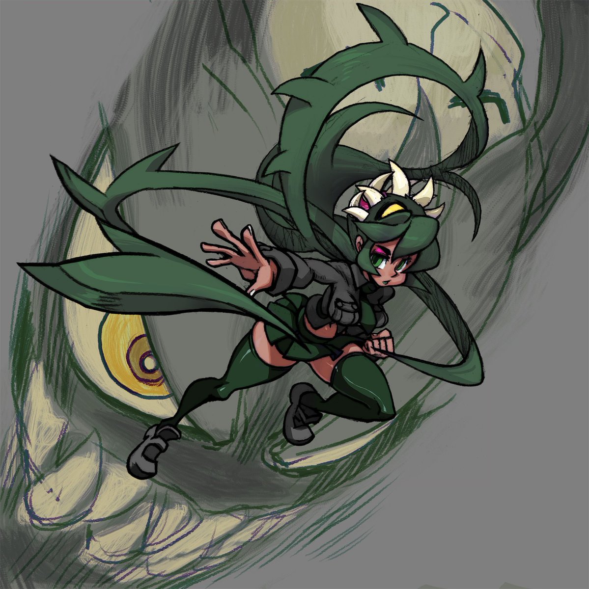 the fighting game girl of the day is
  fukua ♡ skullgirls
