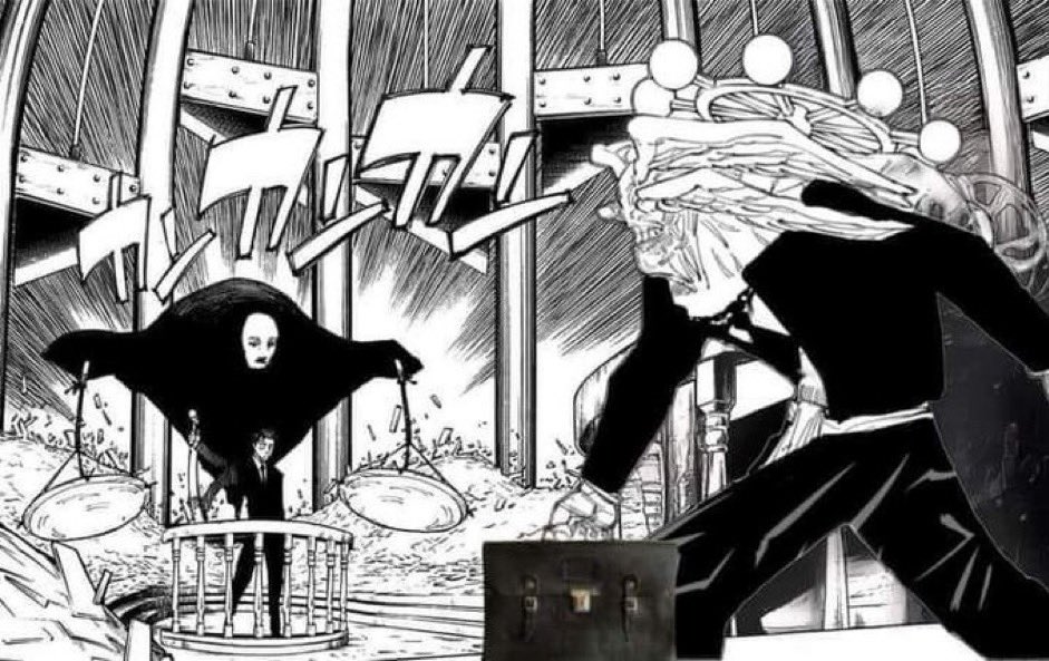 KaiyoBreeze's tweet photo. By definition Mahoraga should literally adapt to the Japanese legal system and lawyer up 😭 #JJK244 #JJKSpoilers https://t.co/uZGGNhGan8