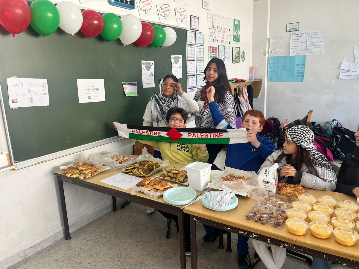 RHHS_Elementary's tweet photo. Baking for a Cause: BE5B students unite in sweet solidarity with the Palestinian people! #SolidarityDay #empathy #unity #collaboration @RHHS_Saida https://t.co/0y284isy8s