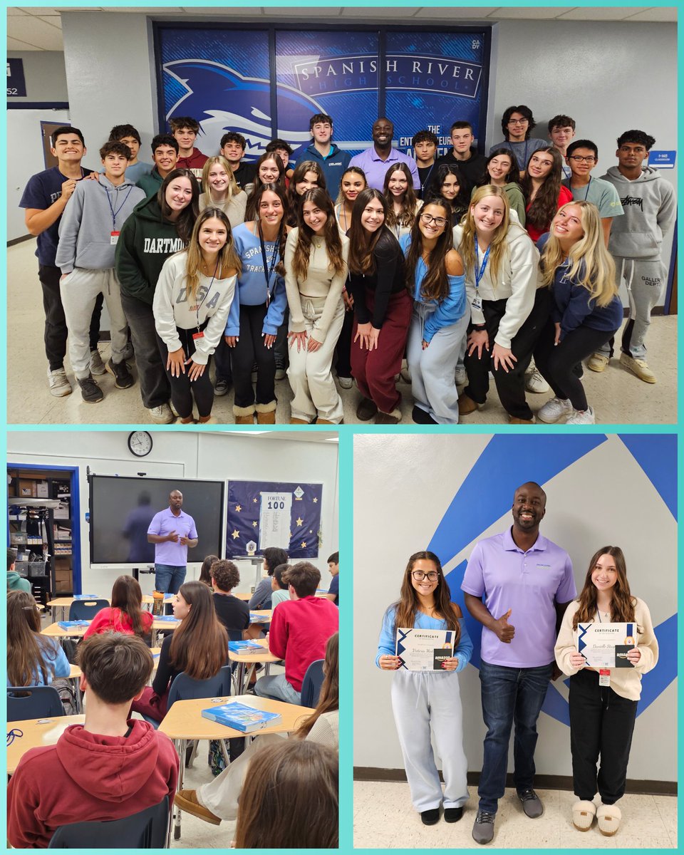 bfarrell8272's tweet photo. In the spirit of giving we were able to honor two winners and speak to the students about successful business practices with the entrepreneurs class @SpanishRiverhigh @deca @palmbeachschools  #smallbusiness #studentengagement #givingback  @corygoadel https://t.co/QHuNzvcPdP