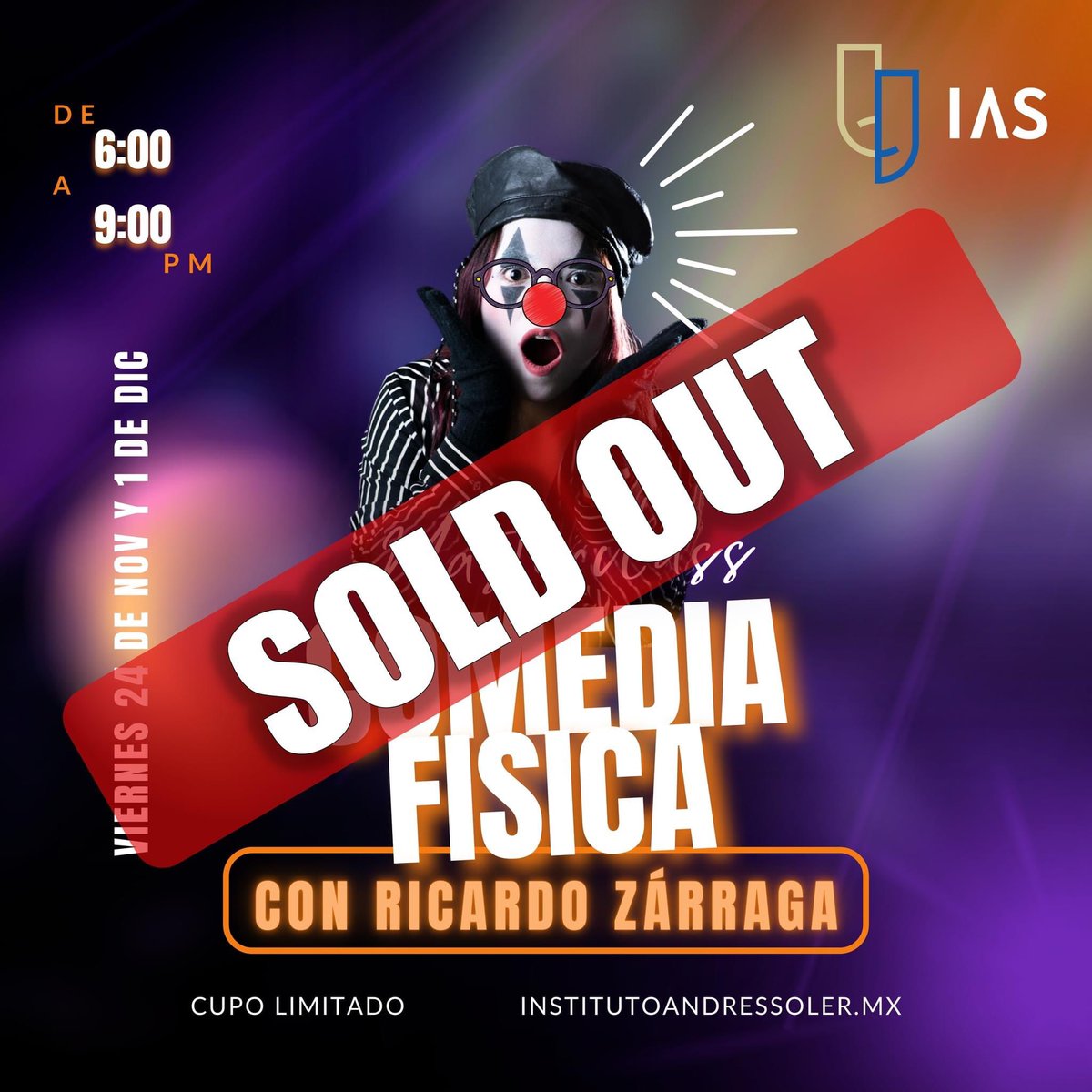 Ricardo_Zarraga's tweet photo. ¿Te gusta actuar desde el placer y el juego? ¿Te han dado ganas de hacer #Impro o #Clown?
Esta semana empiezan mis talleres en el Instituto Andrés Soler @insandressoler 

(El de #clown y #comediafísica está lleno, pero yo igual preguntaría) https://t.co/ca5v2Rqysb
