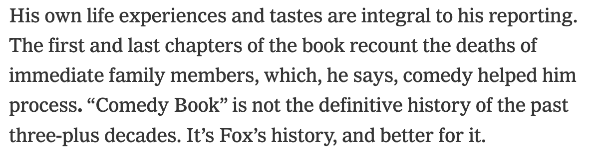 Rereading his @nytimesbooks review, I am deeply moved by how much @RichJuz seemed to not only understand Comedy Book but who I hope to be as a writer. <3 nytimes.com/2023/11/29/boo…